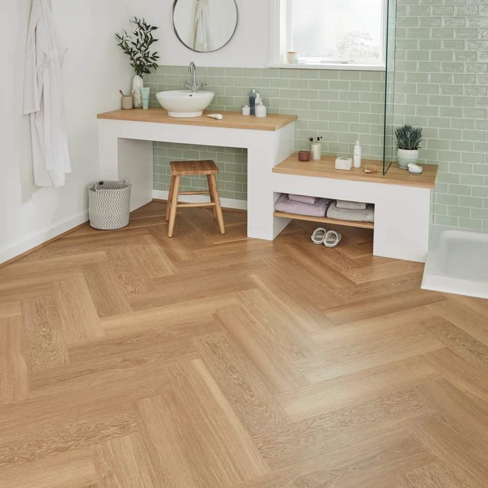 Karndean   LVT   Warm Brushed Oak Bathroom